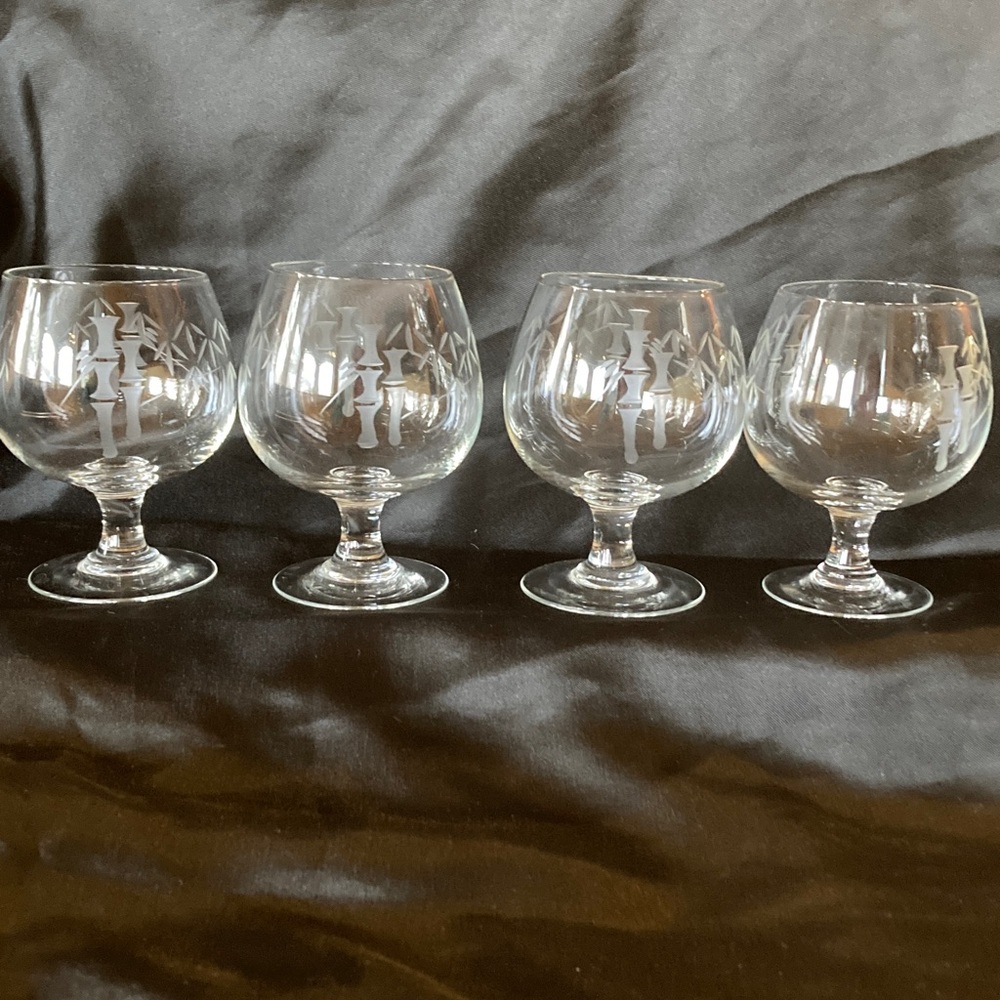 MCM Noritake Etched Bamboo Old Snifter Set